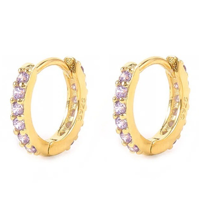 1 Pair 925 Sterling Silver Round Earrings display picture 2