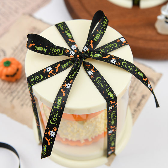 Halloween Decorative Ribbon Gift Wrap Ribbon Hair Accessories Bow Holiday Ribbon suit Thread Ribbon Cross Border