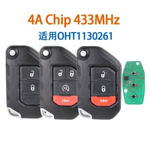 Jeep Wrangler Sahara Oht1130261 qatlanan açar 4A çip 433Mhz