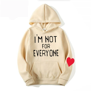 亚马逊 i'm not for everyone字母爱心印花卫衣时尚休闲女士帽衫