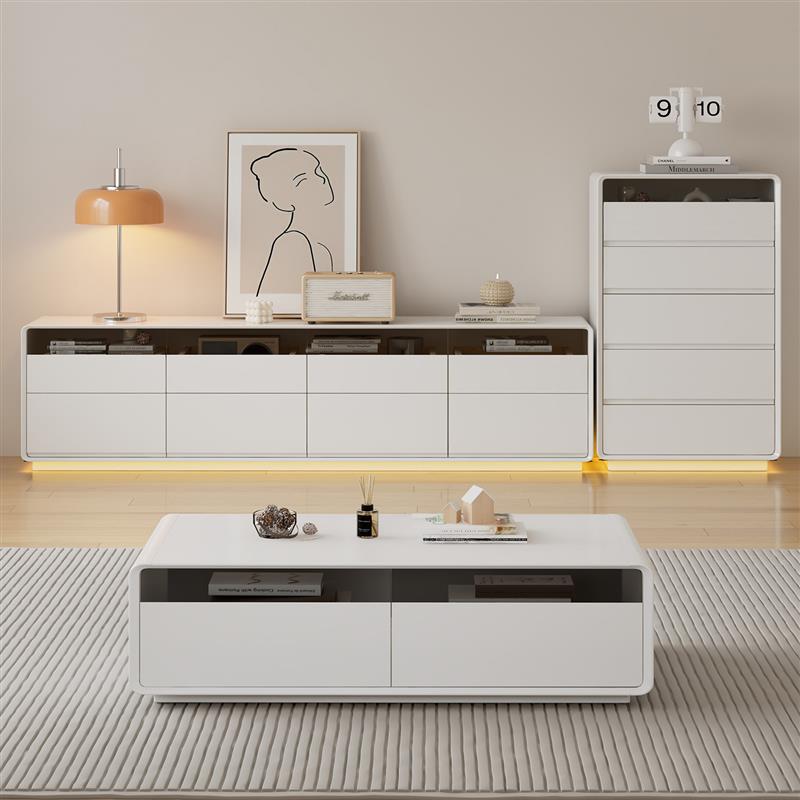 Suspended Slate Tv Cabinet Nordic Light Luxury 2025 New Living Room Minimalist Floor Cabinet Coffee Table Combination Storage Cabinet