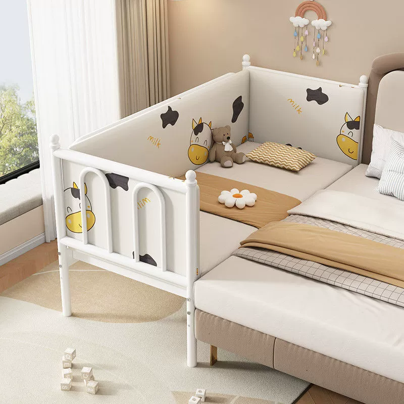 Детское расширенное детское кроватище с защитным ограждением, детская прикроватная кровать, односпальная кровать для девочки, детская кроватка из кованого железа