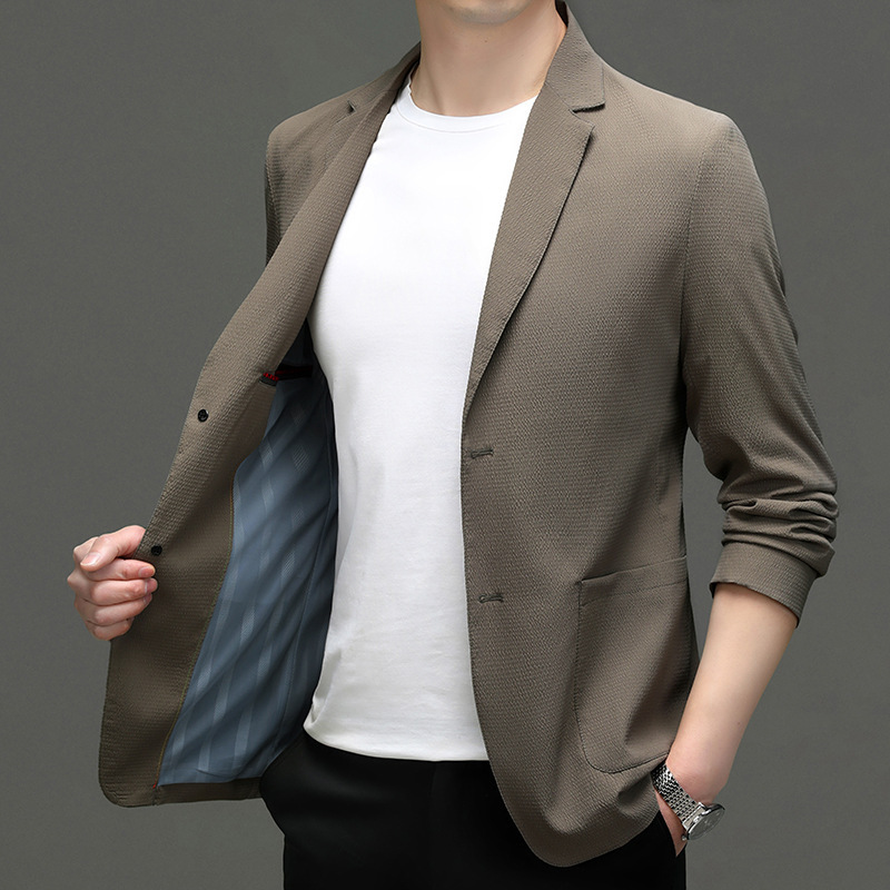 Men's Casual Suits, Spring and Summer Thin Casual Business Suits, High-End Single-Breasted Jackets 2026 Cross-Border Wholesale