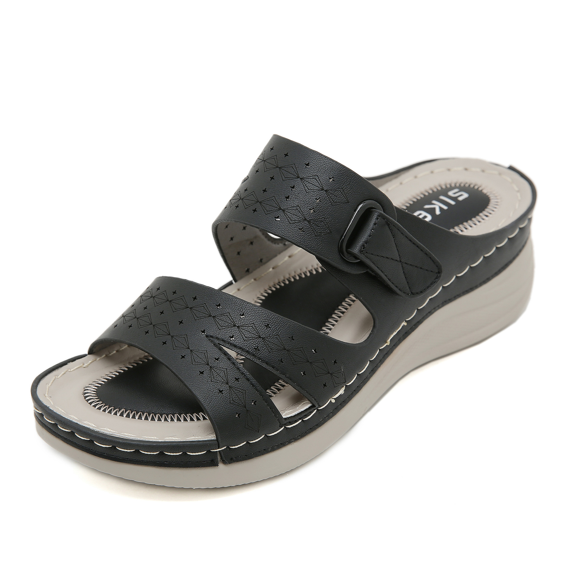 JS777 - 20 nuevo estilo de moda de cabeza redonda transfronteriza de 2025 zapatillas casuales de tamaño grande para mujeres