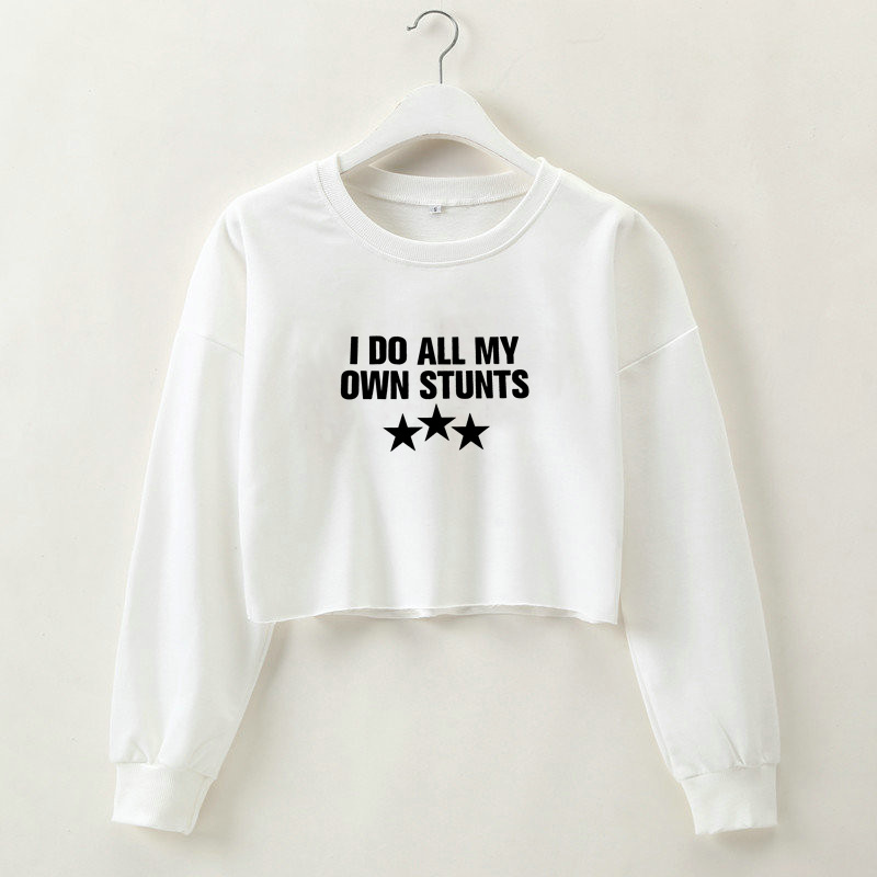 Letters Printed Short Long-Sleeved Cropped Sweatshirt NSOSY111525