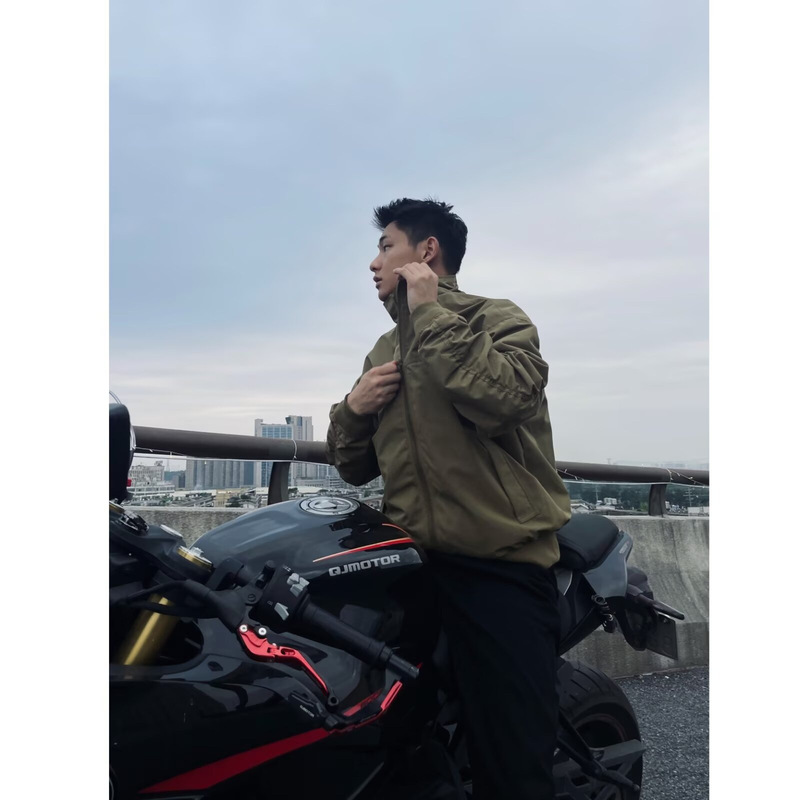 2024 American Coach Jacket Three-proof Spring and Autumn Collar Charge Clothes Solid Color Retro Outdoor Tooling Flying Jacket for Men