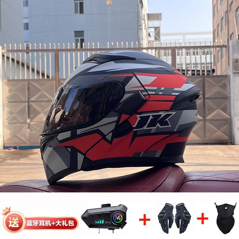 JIEKAI casco de motocicleta casco completo de motocicleta para hombres y mujeres Bluetooth casco de exposición casco de coche eléctrico 3C certificación