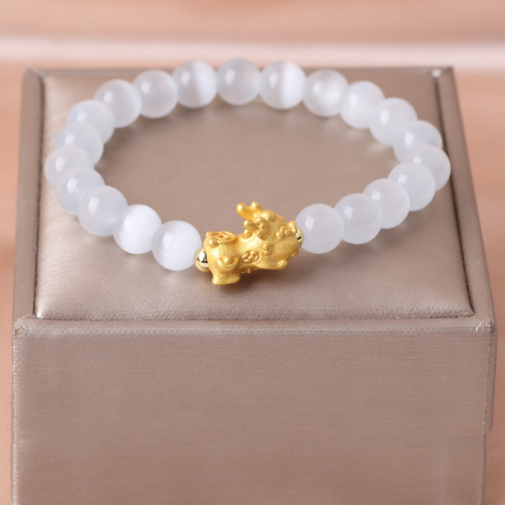 Brazalete de cuentas de ágata rojo para mujeres lujoso ligero delicado de alta sensación joyería de mano de verano colgante de mano