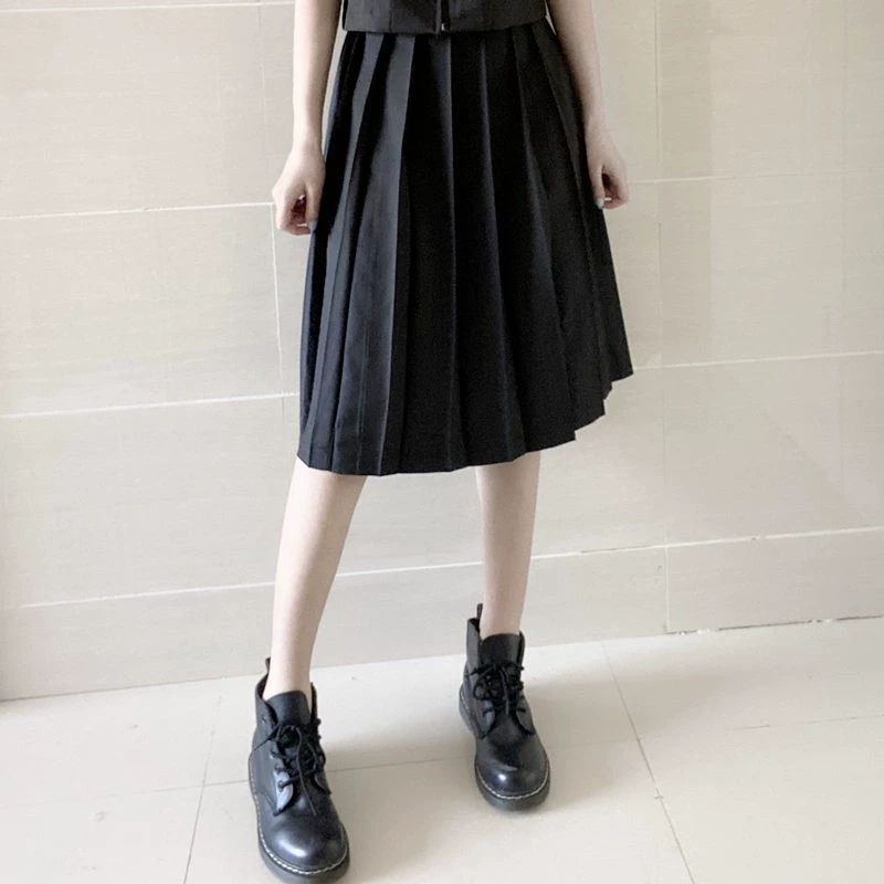 Japanese student pleated skirt, long skirt for elementary school students