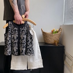 Girls' Sleeveless Floral Shirt Summer Thin Shirt 2024 New Girl Summer Wear Holiday Style Street-Fashioned Hong Kong Style Top