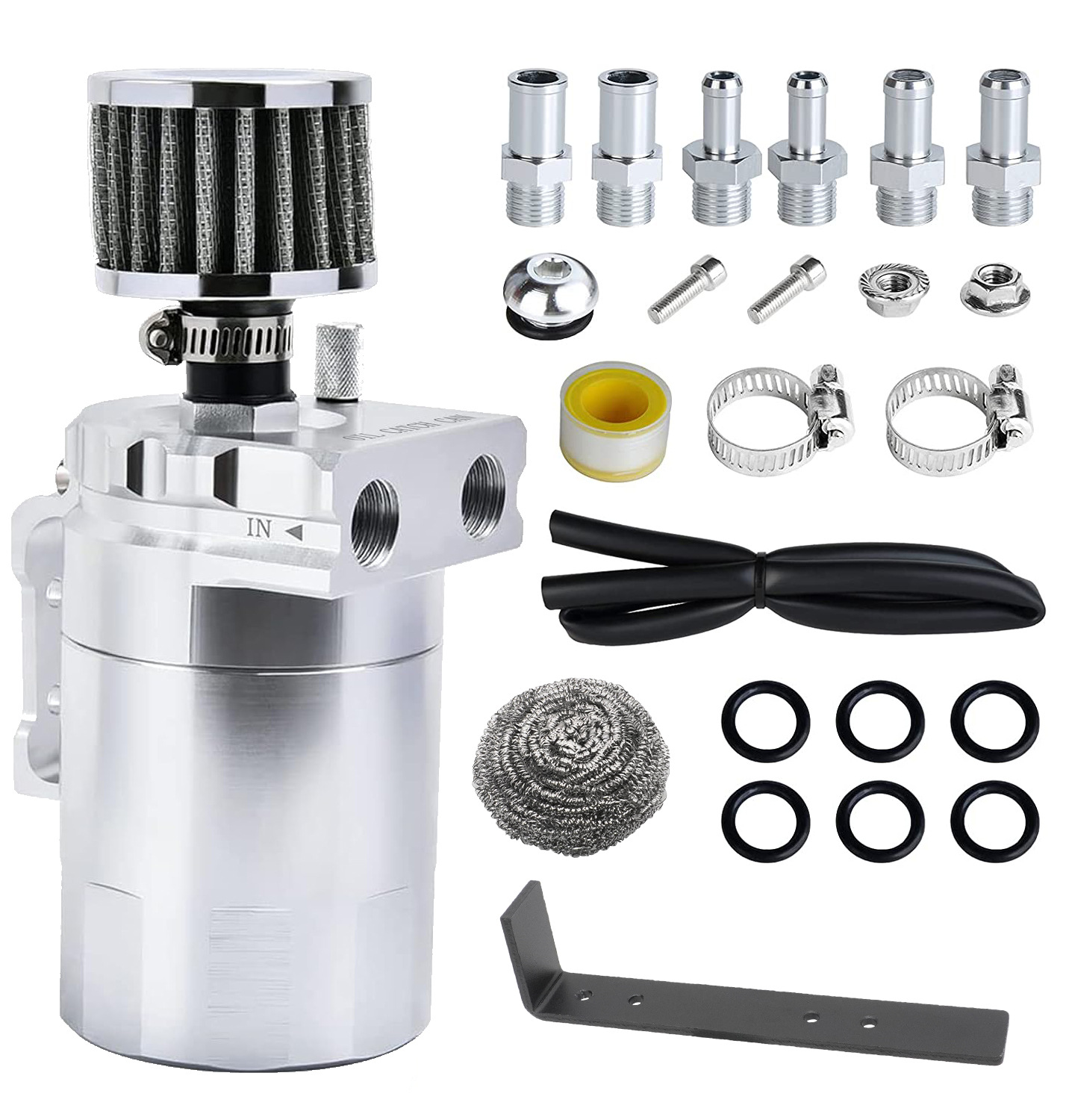 Car modification universal breathable pot exhaust gas filter oil with air filter oil pot recovery intake pot 350ML