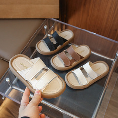 Children's Summer 2024 New Medium/Large Children's Outdoor Slippers Korean Version Trendy Beach Shoes for Girls Compatible and Versatile Slippers