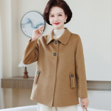 妈妈秋冬装羊毛呢加厚保暖外套2025新款中老年女装气质减龄上衣，女装毛呢外套，妃慕昵服饰