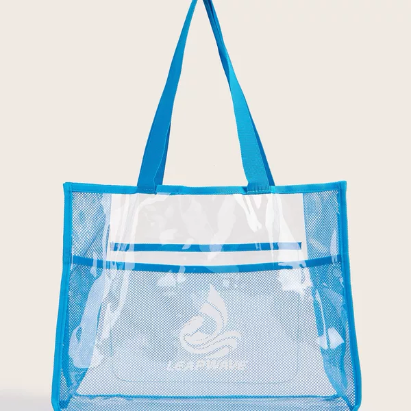 Transparent Storage Bag, Dry and Wet Separation Bag, Large-Capacity Satchel Waterproof and Moisture-Proof Beach Bag, Pvc Travel Portable Bag