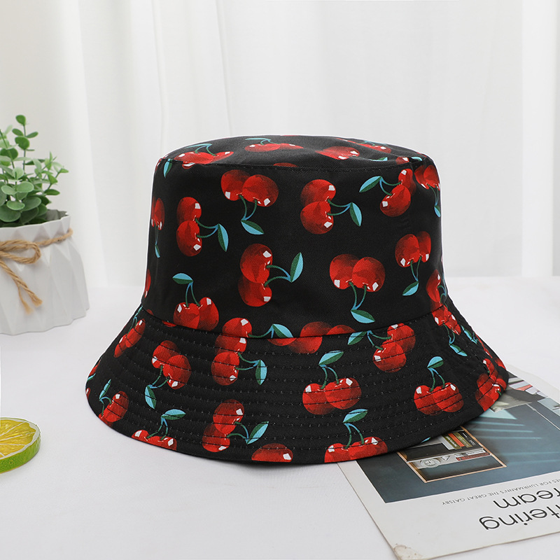 Women's Pastoral Simple Style Cherry Printing Wide Eaves Bucket Hat display picture 1