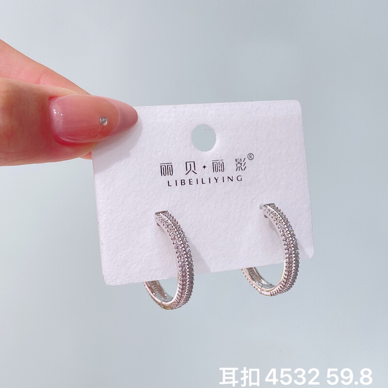 丽贝丽影丽银欧美时尚高级感素圈耳环2025新款爆款个性小众女耳圈|undefined
