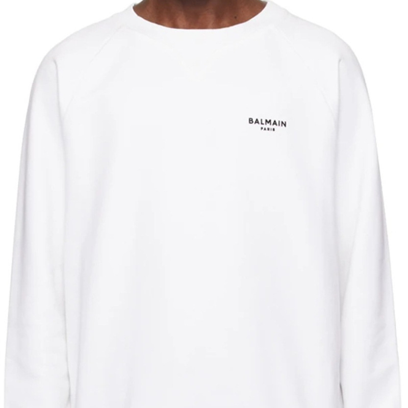Balmain/Balmain High-Quality Men's Round-Neck Sweatshirt, Loose-Fitting Printed Trendy Brand Inner Wear Long-Sleeve Sports Sweatshirt