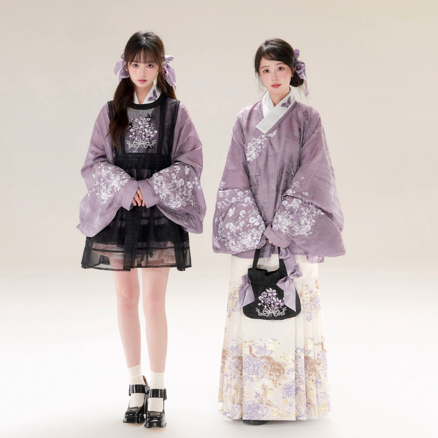 [Цветочный туман] Оригинальная рубашка с перекрестным воротником и рукавами Pipa, женская весенняя верхняя юбка династии Мин, костюм с юбкой Ma Face