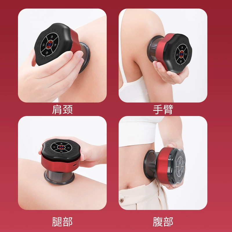 Vacuum intelligent cupping scrape device electric breath heating device meridian detox massage instrument for scraping therapy