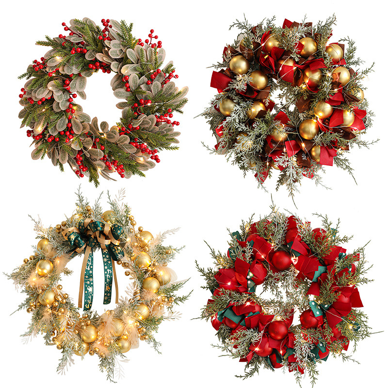 Nuevo 40CM guirlandas de Navidad fruta roja paquete de lujo colgante de puerta decoración guirlandas de caña suministros de decoración del hotel