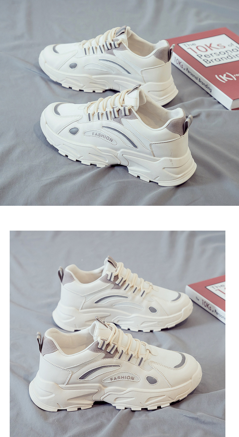 2024 Nouvelles chaussures de sport décontractées respirantes en maille pour hommes, chaussures de course rehaussantes, petites chaussures blanches à la mode pour papa_voghion.com