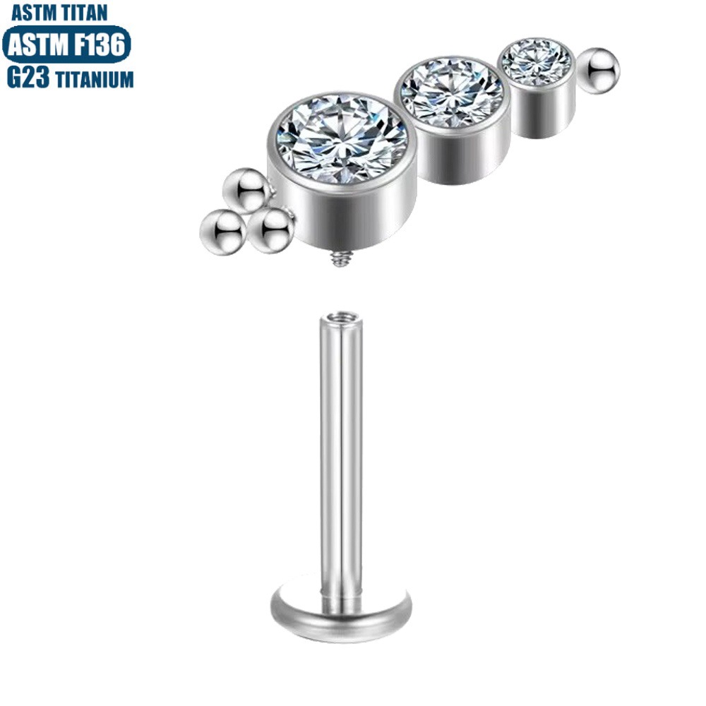 Labret piercing jewelry detail image