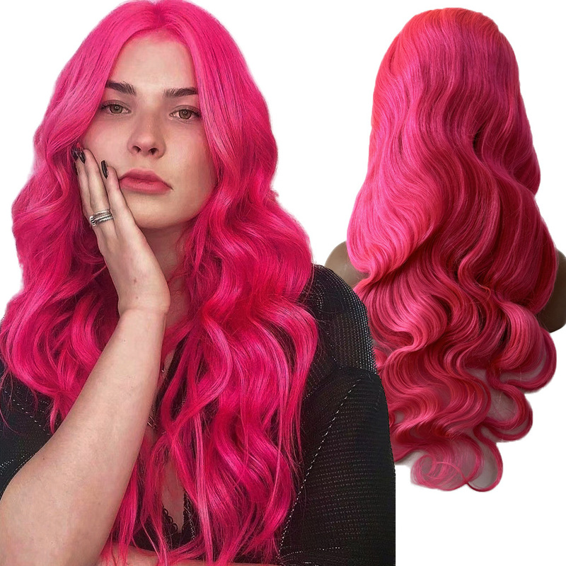 European and American Fashion 13×4 Front Lace Wig Natural Colorful Curly Hair Headgear Lacefrontwigs