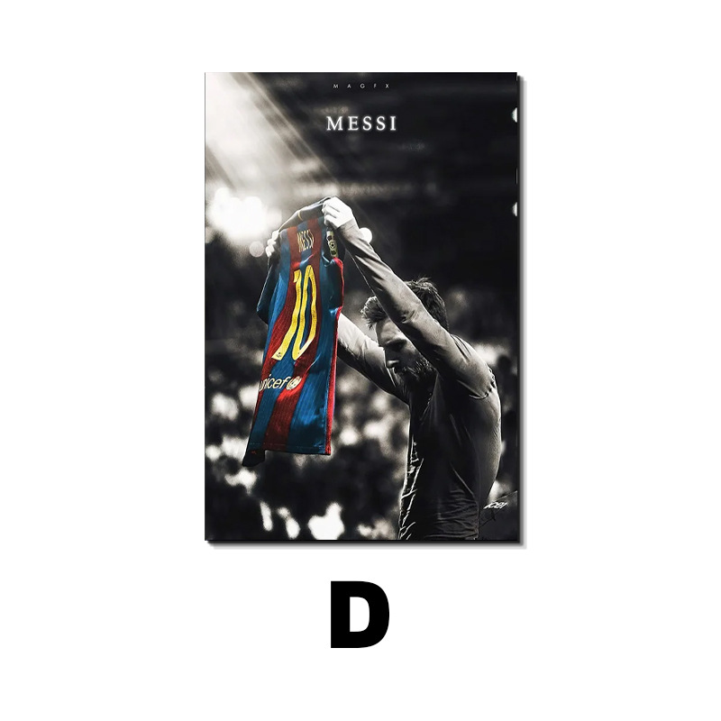 Estrella del fútbol Messi Decoración Pintura Carteles Copa del Mundo Deportistas Sala de estar Dormitorio Paredes Pintura en lienzo Jet