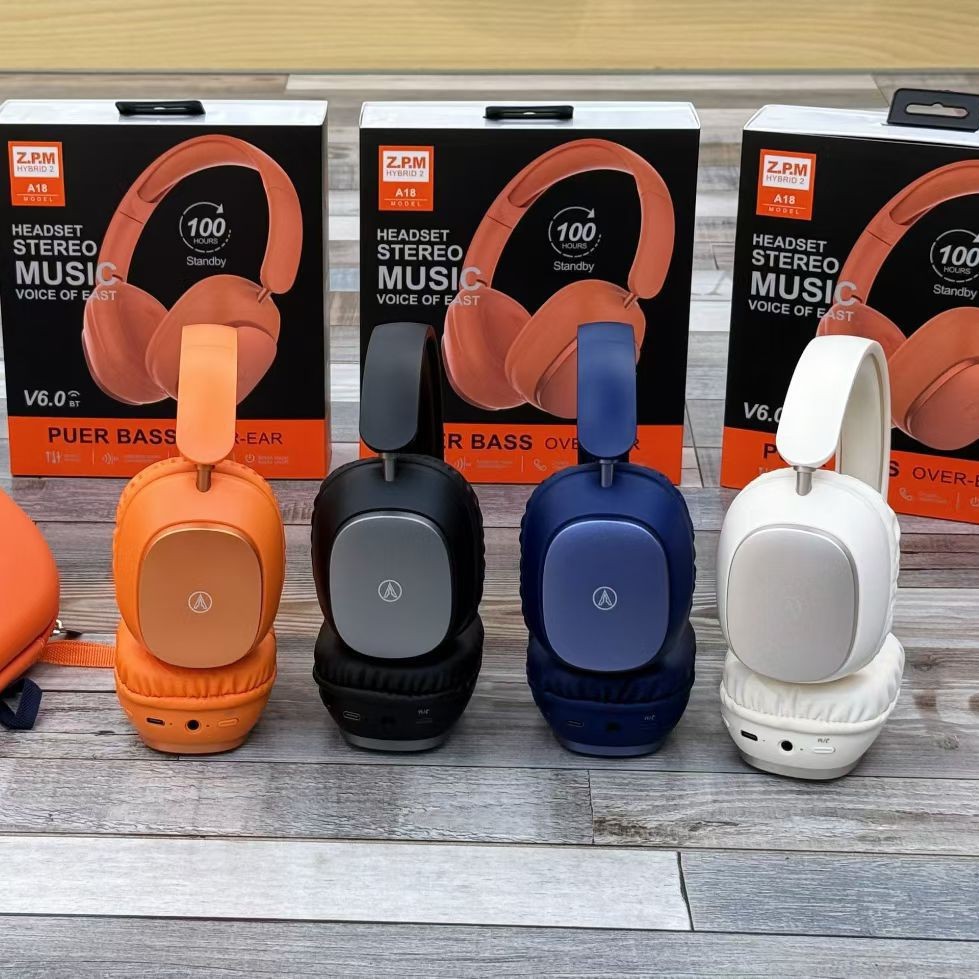 Nuevo transfronterizo A18 auriculares Bluetooth inalámbricos de alta calidad auriculares de larga duración con bolsa de almacenamiento