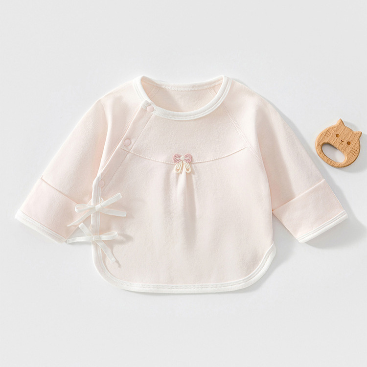 Newborn Infant Half-Back Shirt, Baby Spring and Autumn Season Seamless Top, Infant Clothing, Newborn Pure Cotton Clothes