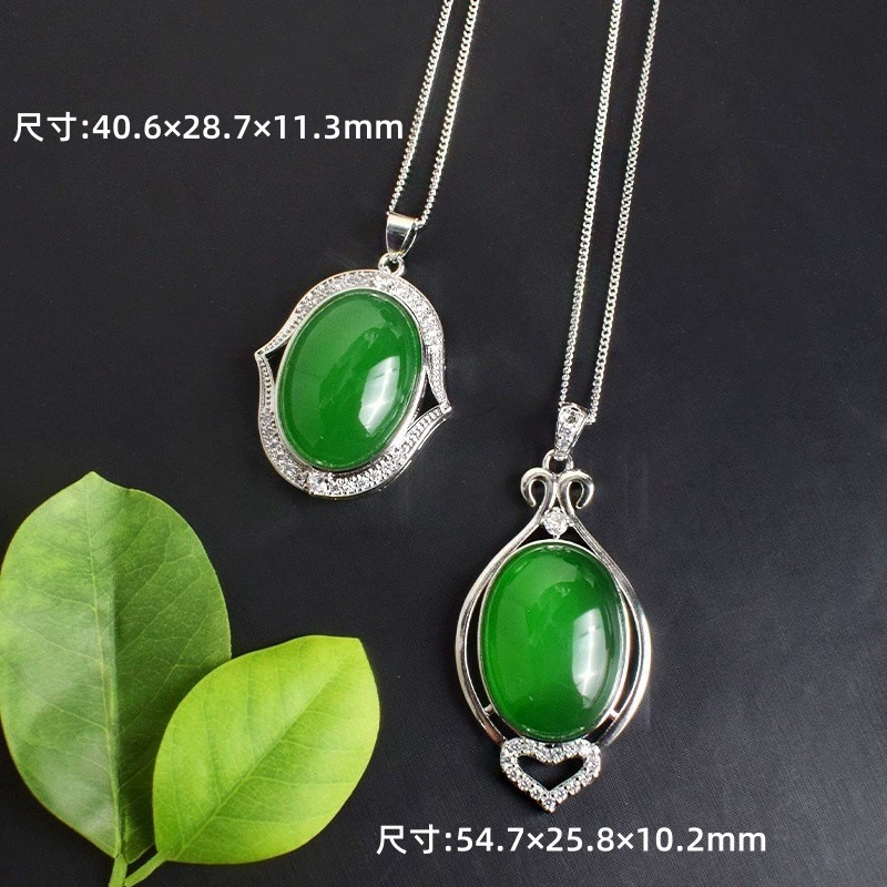 Любовь вечное высокое качество льда натуральный зеленый халцедон шейный цепной темперамент дикий нефритовый агат завод оптом