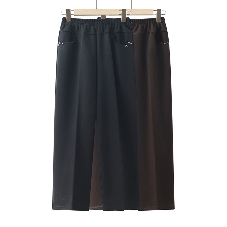 Мама брюки осенние брюки среднего и пожилого возраста женские брюки носить с высокой талией прямо свободно большие размеры бабушкины осенние повседневные брюки