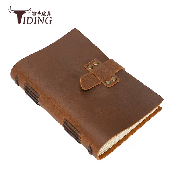 Manufacturer Customized Business Gift Notepad, Retro Travel Ledger, Cowhide Convenient Manuscript, Laser Logo