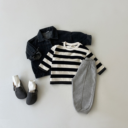 Korean version  infant and toddler diaper pants versatile plain color sports children's elastic casual spring and autumn pants 