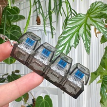 跨境4键减压按键机械轴解压玩具创意按键发光电子键盘钥匙扣挂件