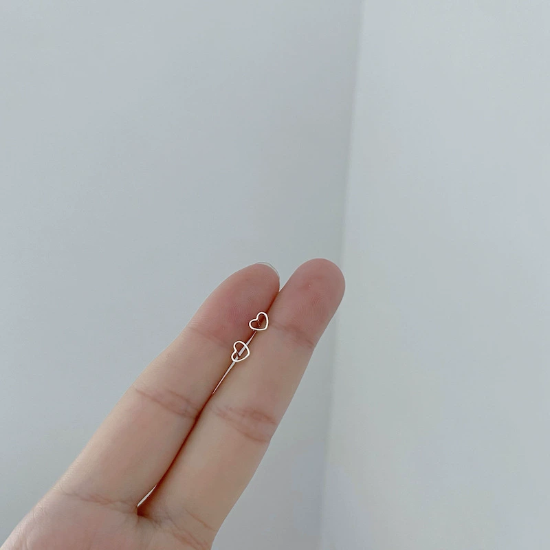Mini copper stud earrings set, assorted small motifs, silver‑plated s925 posts, gift pack