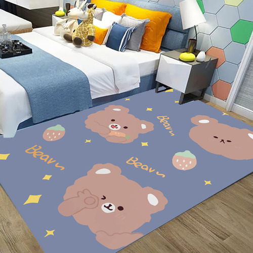 Cartoon Bear Bedroom Bedside Blanket Children's Room Full Cover Baby Crawling Game Mat Living Room Decorative Carpet Wholesale