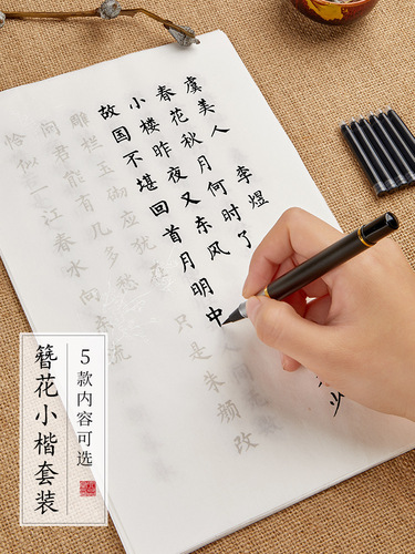 Liupintang hairpin flower small regular script calligraphy pen copybook copying Tang poetry and Song lyrics for beginners soft pen calligraphy