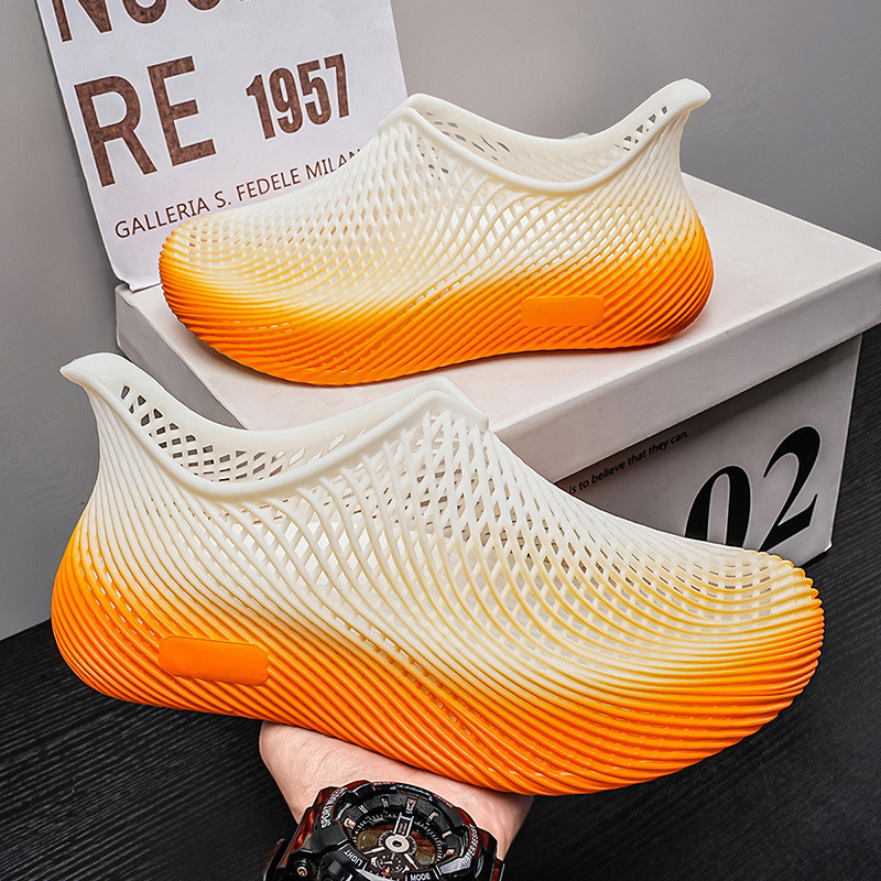 2026 nuevos zapatos impresos en 3D, zapatos de agujero huecos, zapatos de moda al aire libre para hombres, zapatos de moda