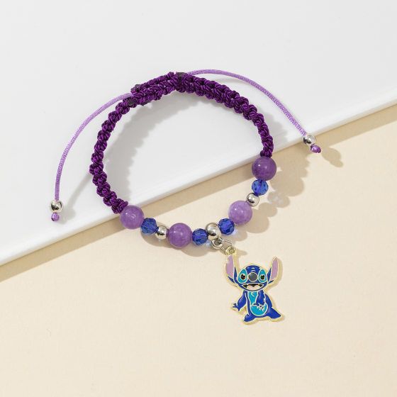 New cross-border Amazon hot-selling animation Stitch woven bracelet men and women adjustable Joker hand rope wholesale