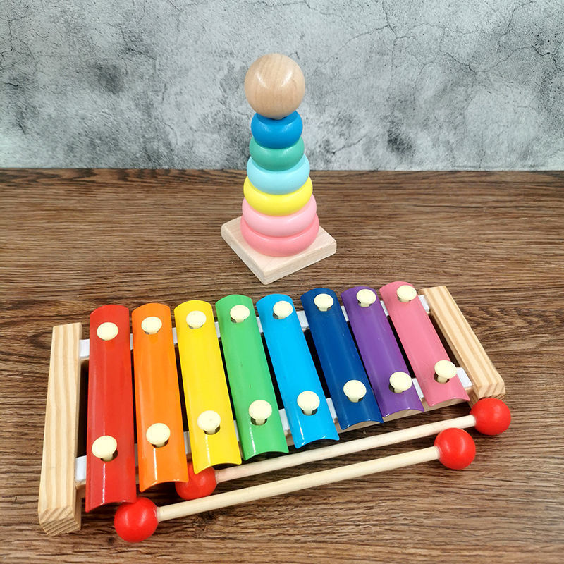 益知力赤ちゃんのおもちゃ1-2-3歳の男の子の女の子の1歳の赤ちゃんの八音は琴の音楽をたたいて朝に教えます。|undefined