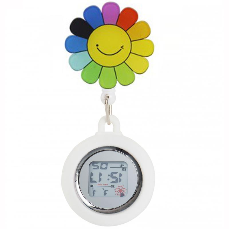 Reloj de enfermera de estiramiento multifuncional luminoso fuerte reloj colgante reloj electrónico digital retráctil de dibujos animados lindo clip cronómetro reloj de bolsillo
