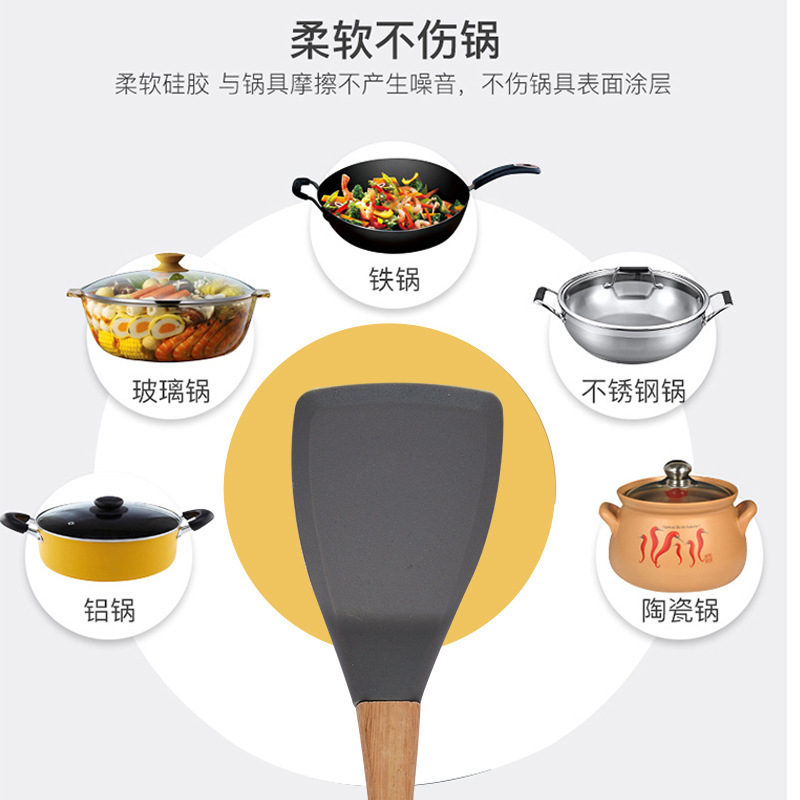 Kit de cocina de madera de aluminio para alimentos, cocina doméstica sin lesiones de aluminio