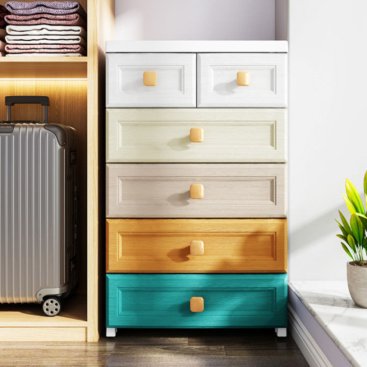 45-70cm加厚收納櫃56寬塑料收納箱內衣夾縫抽屜式儲物柜子零食櫃