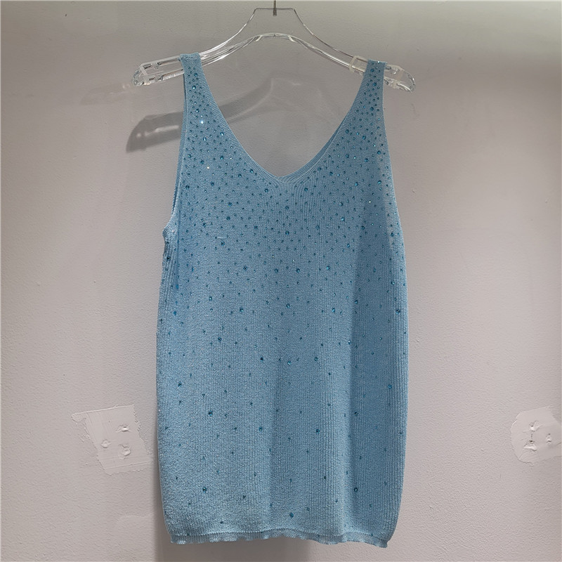Corea de la industria pesada chaleco de esquinilla chaleco de verano chicas calientes con un sentido de diseño nicho suelto vestido sin mangas