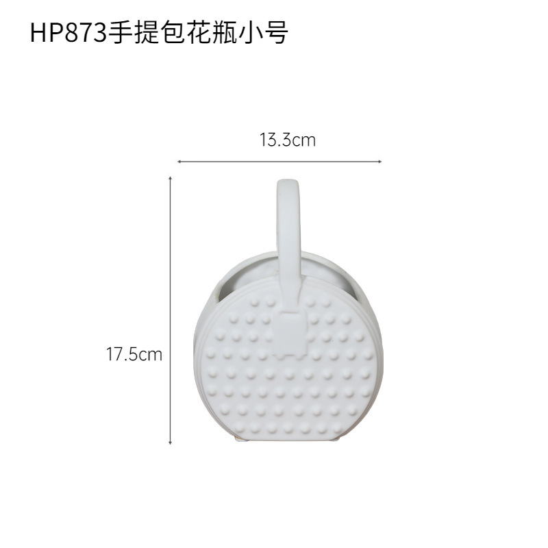 Ins estilo nicho creativo bolsa de cerámica blanca florero decoración hogar sala comedor flores secas arreglo floral