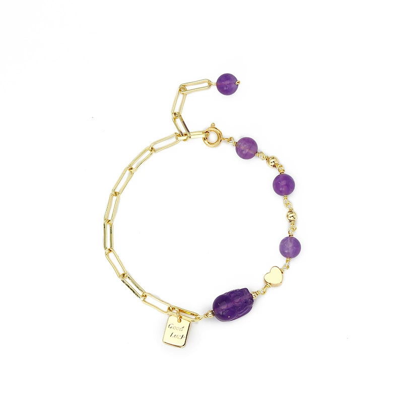 Natural water брендовый маленький дизайн кристал bracelet с аметистом