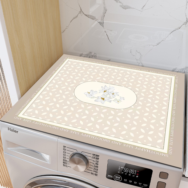 Tambor doméstico lavadora almohadilla de cuero protector solar impermeable refrigerador cubierta de tela cubierta de polvo cubierta completa almohadilla resistente a las manchas estera de cuero