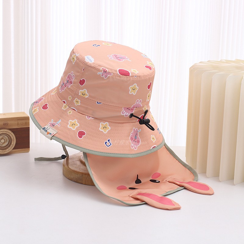 Sombrero de cuello sombrero de pescador para niños y niñas sombrero de sol sombrero de playa sombrero anti-UV sombrero de sol