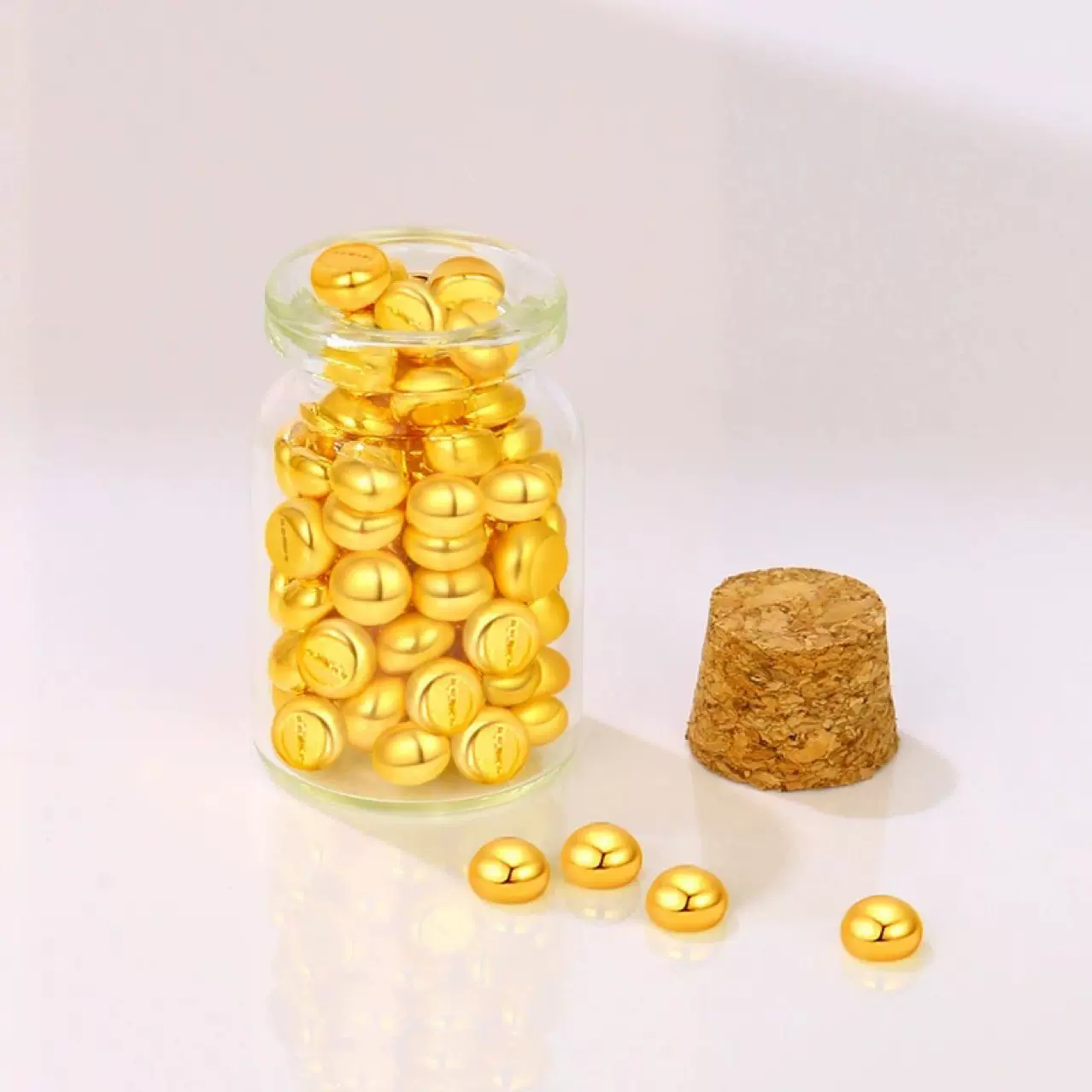 金豆子1g水贝黄金金豆豆投资金条实心小金豆1克9999足金纯金送礼